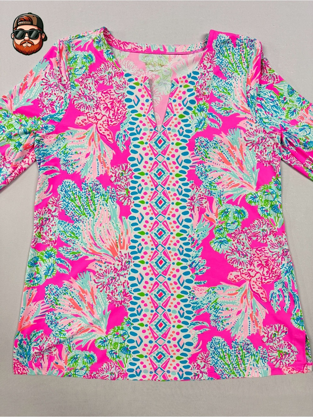 Lilly Pulitzer Karina ChillyLilly Tunic Top Large Seaing Things Resortwear